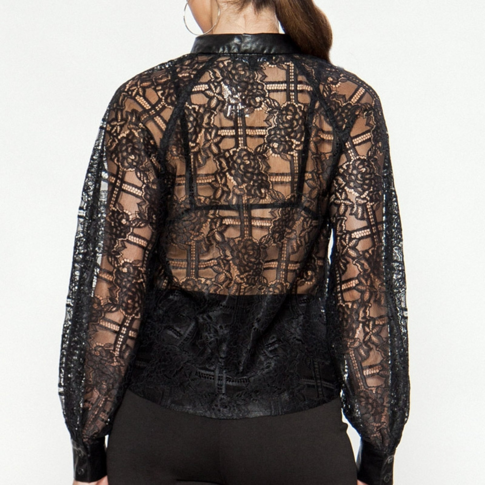 NEW Jealous Tomato Black Laced Blouse - Picture 3 of 6